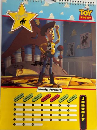 Calendario Toy Story 1997 Disney Vintage