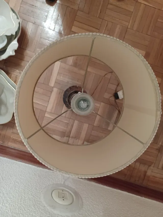 Pareja lámparas alabastro marmoleado