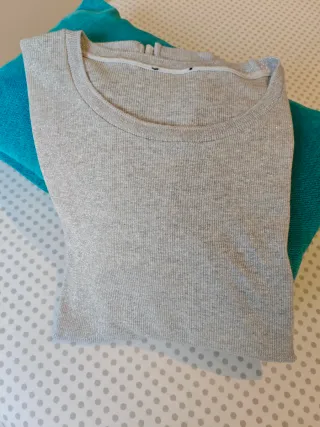 Jersey gris con hilo plateado