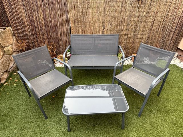 Juego de jardín: mesa y 3 asientos