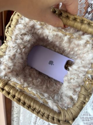 Clutch bag crochet pelliccia