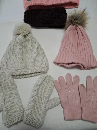 Conjunto invierno: bufandas, guantes