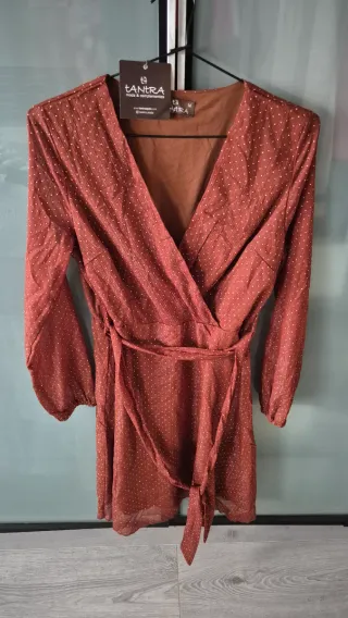 Vestido Tantra Marrón Lunares Talla M