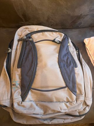 Mochila Tz beige y azul