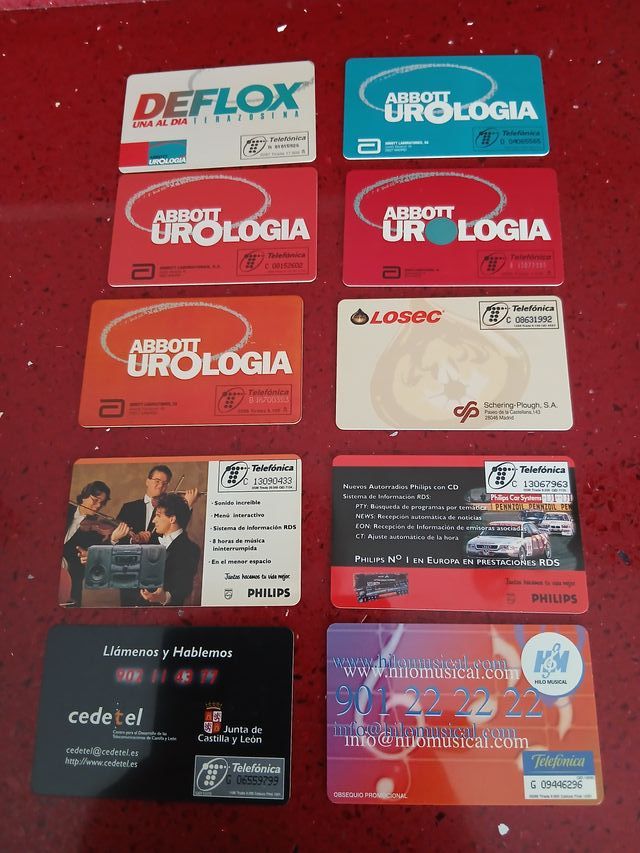 10 Tarjetas Telefónicas España 250 PTA