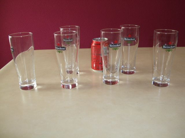 6 Copos de cerveja Heineken