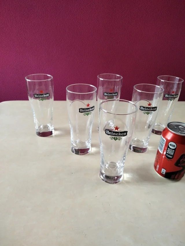 6 Copos de cerveja Heineken