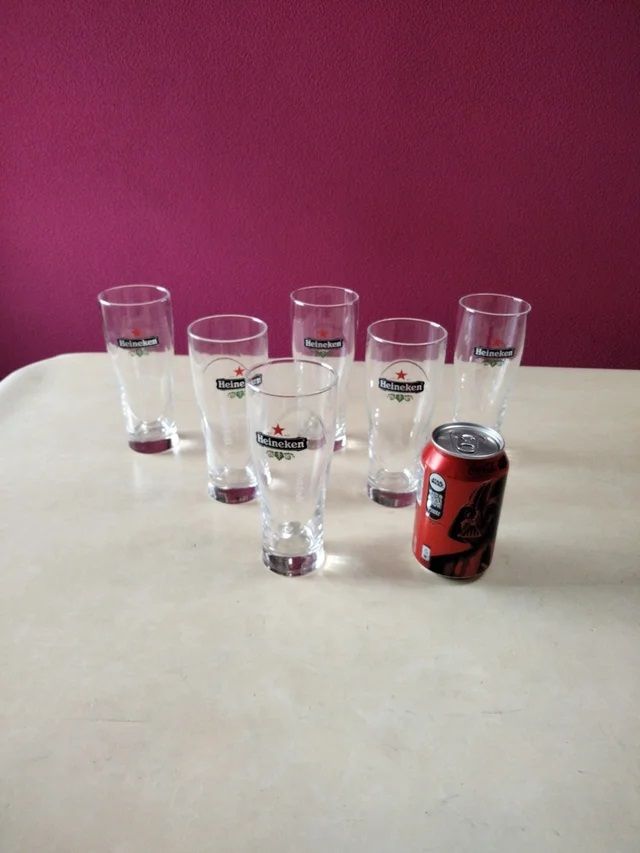 6 Copos de cerveja Heineken