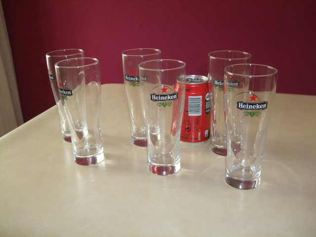 6 Copos de cerveja Heineken
