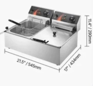 Freidora Eléctrica Doble Cesta 12L 5KW Precintada