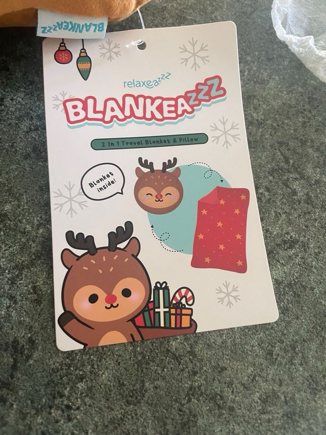 Peluche 2 in 1 Marrone con coperta rossa