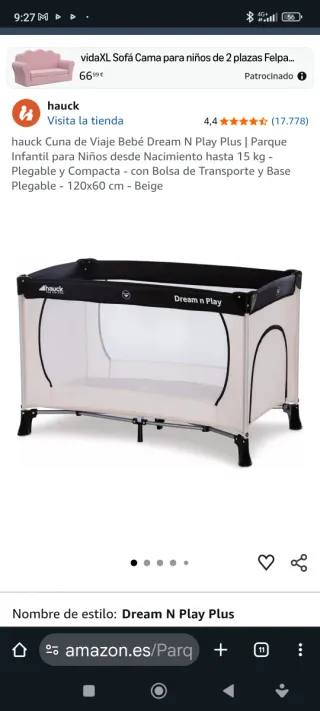 Parque Cuna de Viaje Hauck Dream N Play