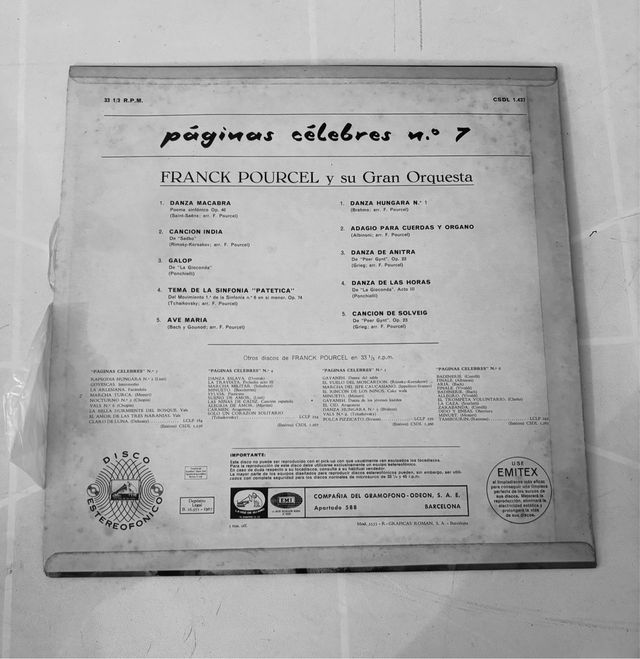 Vinilo Franck Pourcel Paraphonic