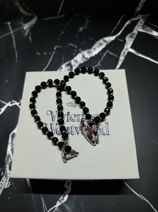 Collar Vivienne Westwood Orb Negro Plata