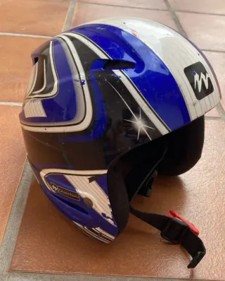 Casco de esquí Quechua azul y blanco