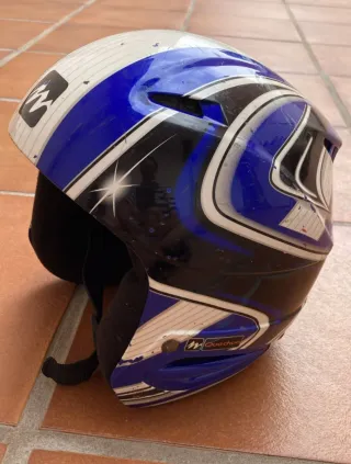 Casco de esquí Quechua azul y blanco