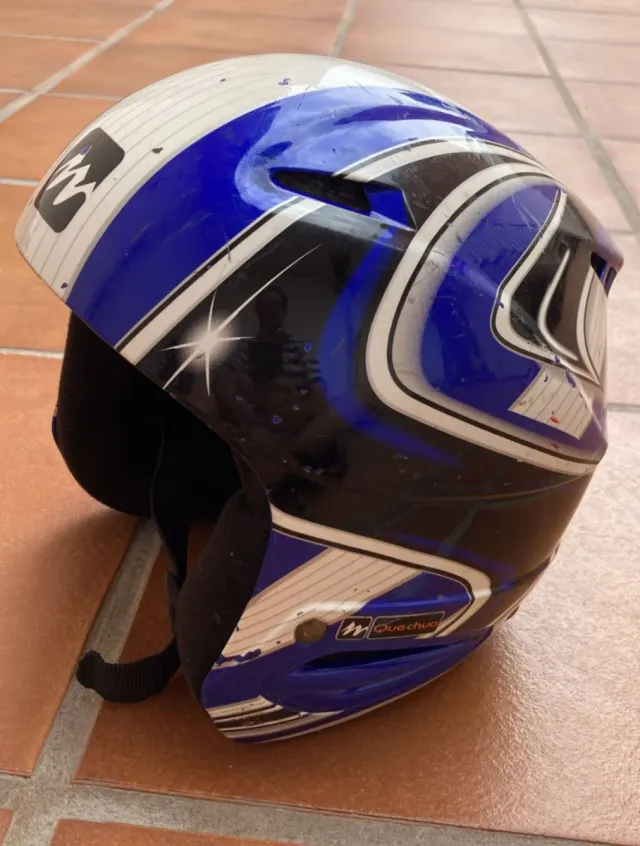Casco de esquí Quechua azul y blanco