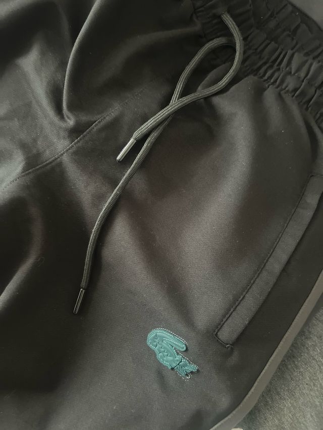 Conjunto Chándal Lacoste Negro y Gris