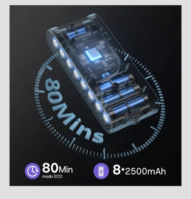 Aspirador Escoba sin cable con Pantalla Táctil Led