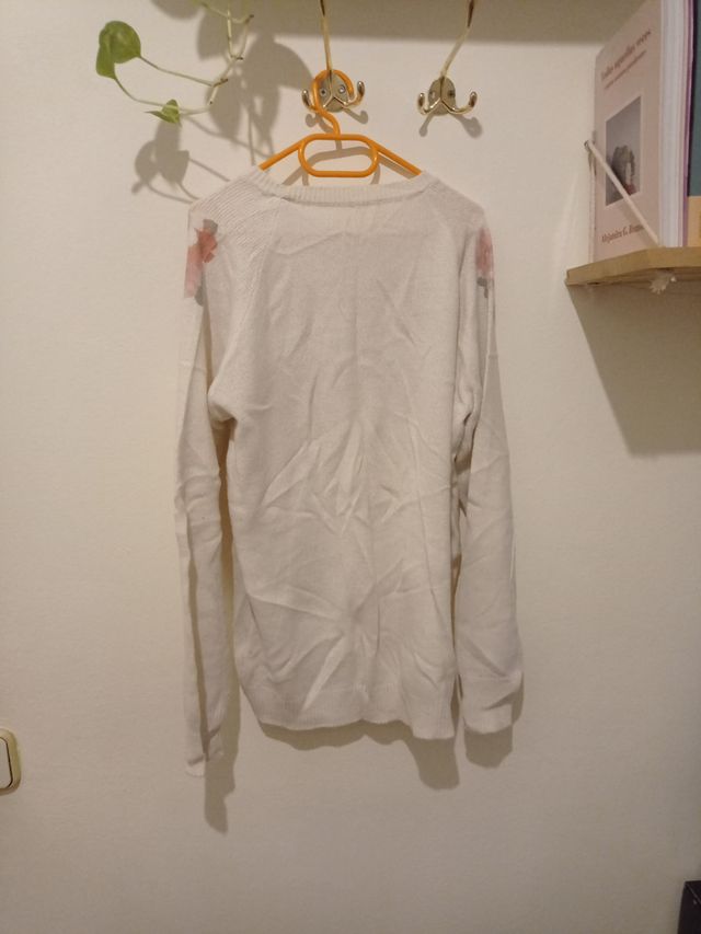 Jersey floral blanco y rosa