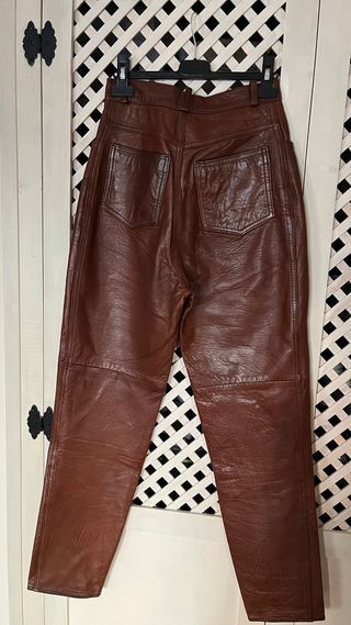 Pantalón Piel Vintage Marrón