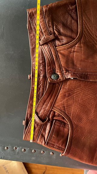 Pantalón Piel Vintage Marrón