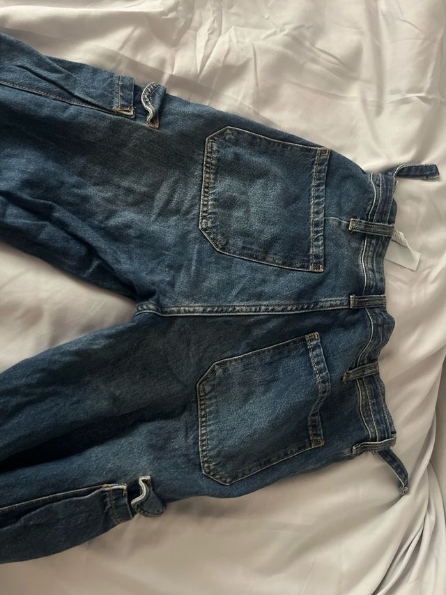 Pantalones vaqueros cargo azules