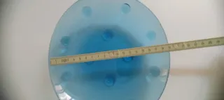 Set arredo in vetro blu