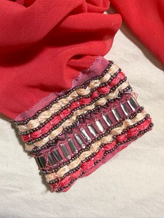 Blusa Zara roja semitransparente