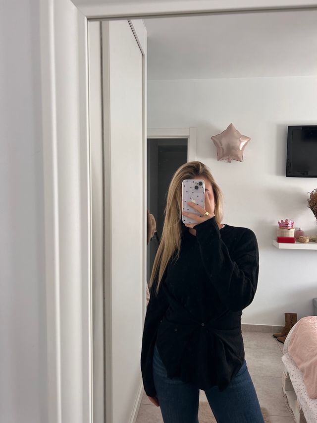 Jersey Zara Mujer Negro Talla M