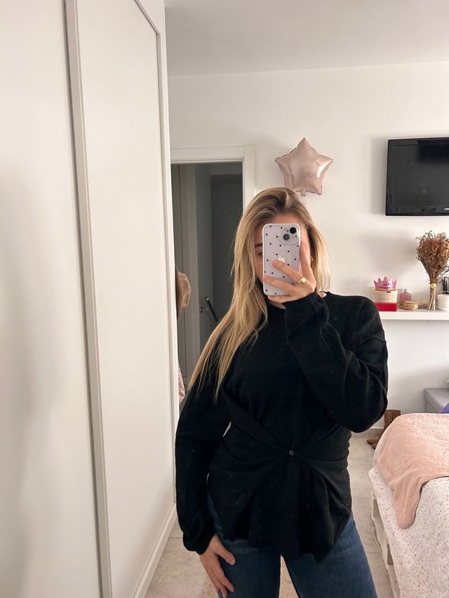 Jersey Zara Mujer Negro Talla M