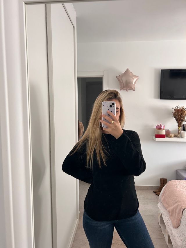 Jersey Zara Mujer Negro Talla M