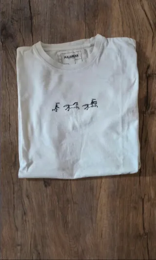 T-shirt bianca con disegno cavalli S