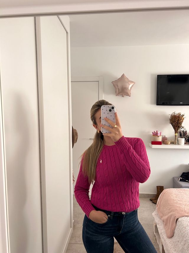 Jersey Polo Ralph Lauren rosa trenzado