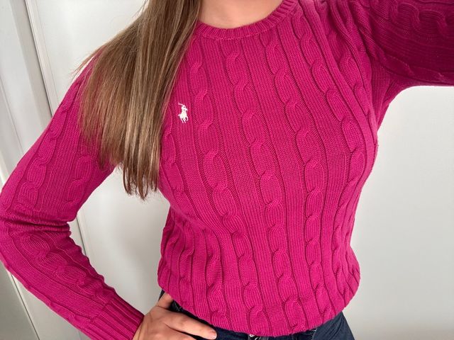 Jersey Polo Ralph Lauren rosa trenzado