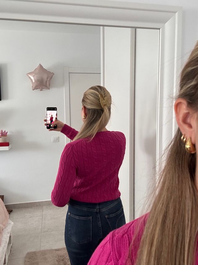 Jersey Polo Ralph Lauren rosa trenzado