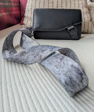 Bolso Satchel Zara Negro y Gris Unisex