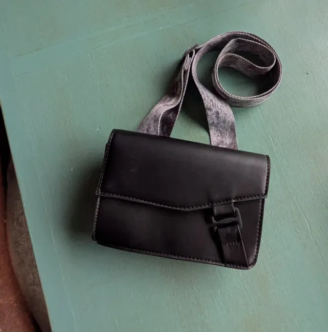 Bolso Satchel Zara Negro y Gris Unisex