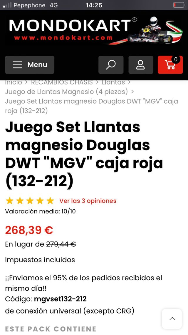 Llantas Kart DWT Negras