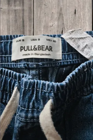 Jeans blu con coulisse