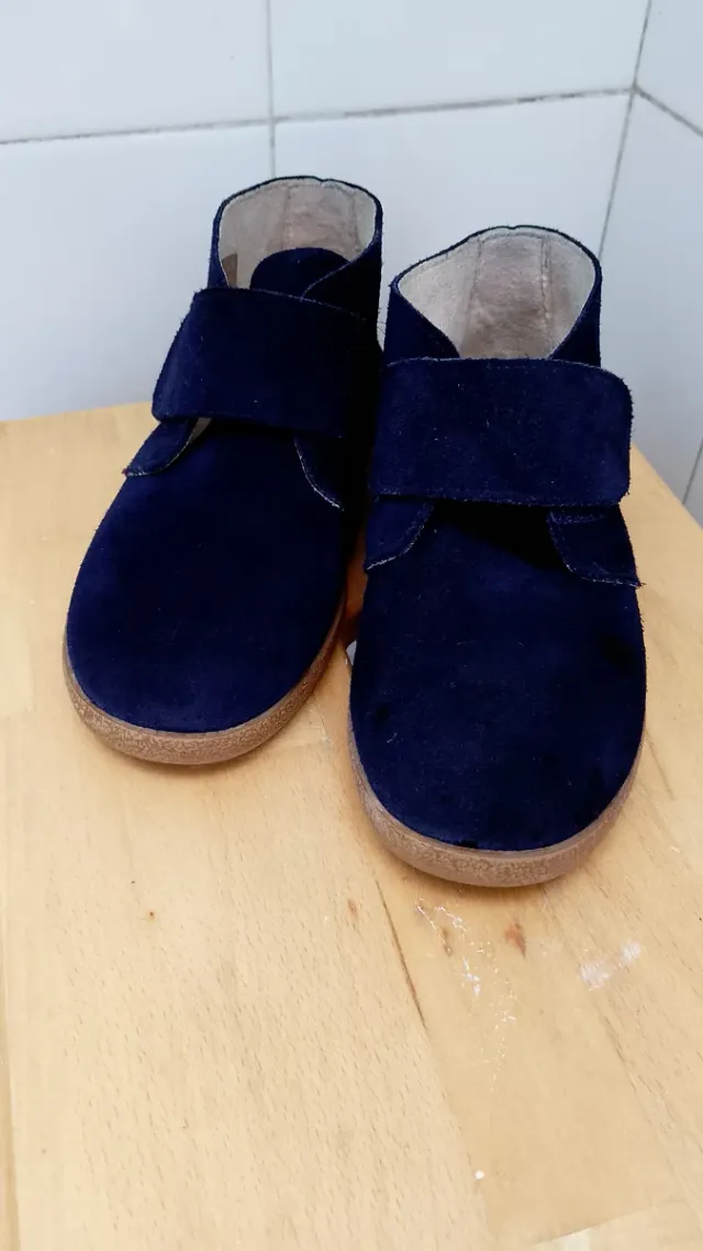 Zapatos niño piel azul marino