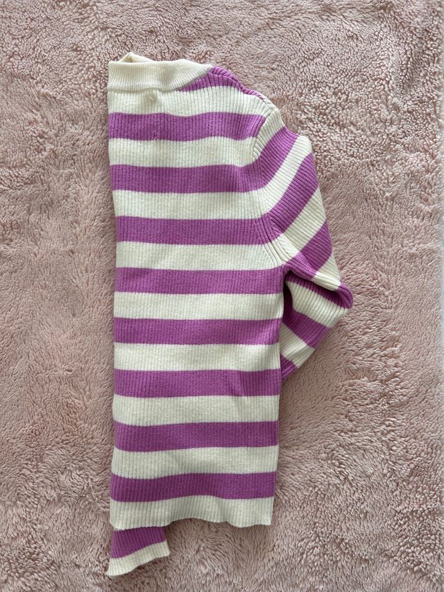 Jersey Zara Rayas Rosa y Blanco