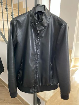 Giubbotto uomo Piombo in pelle nera