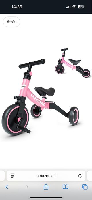Bici Equilibrio Evolutiva Rosa