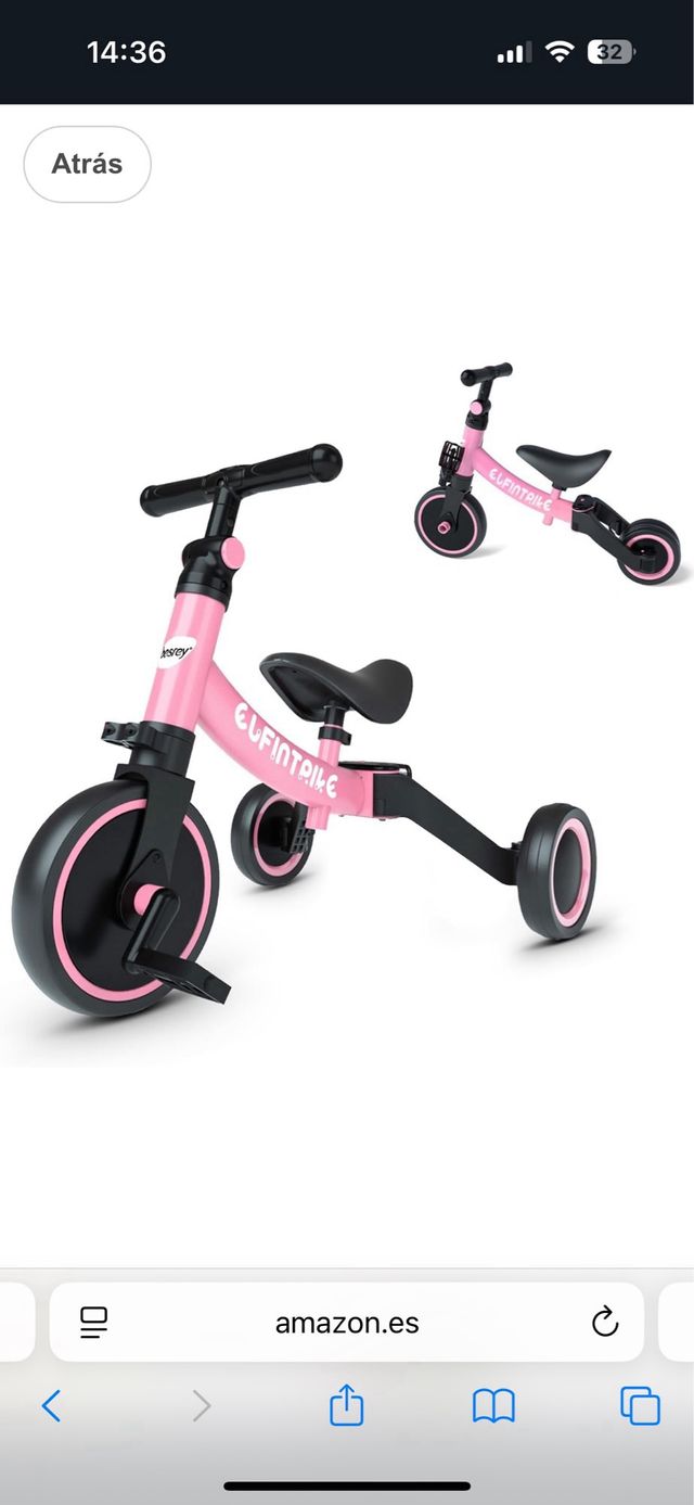 Bici Equilibrio Evolutiva Rosa
