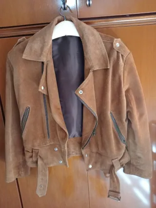 Chaqueta Biker Suede Marrón