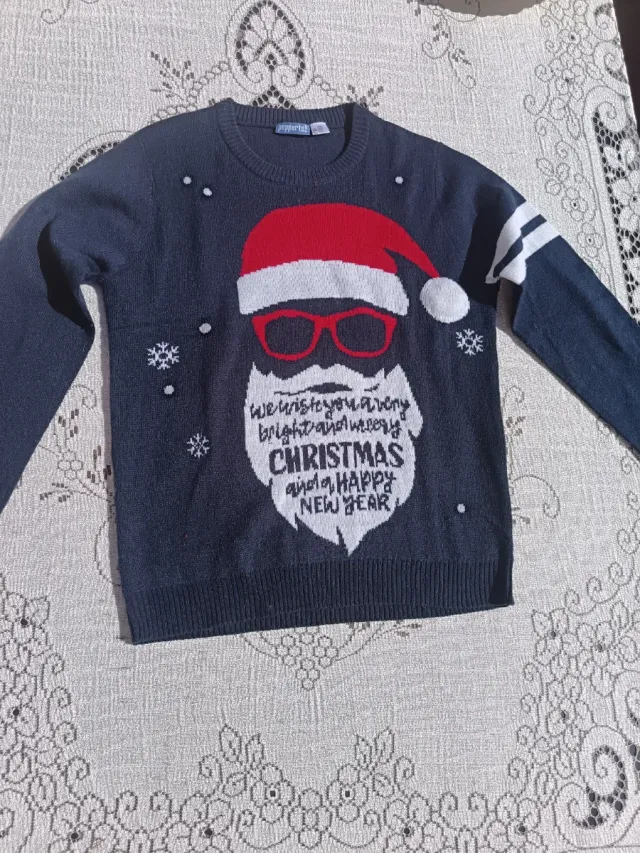 Maglione natalizio da bambino Babbo Natale, taglia 10.