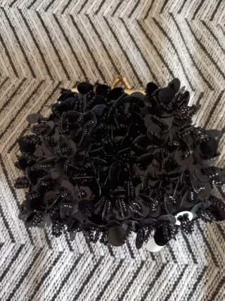 Monedero fiesta lentejuelas negro