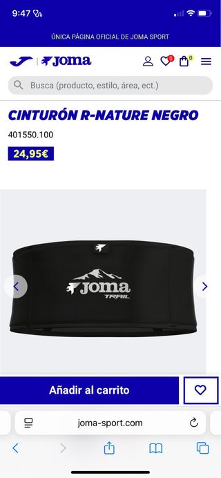 Cinturón - riñonera Joma R-Nature Negro Trail y