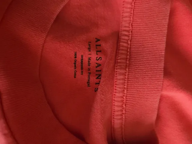 Camiseta AllSaints roja oversize - NUEVA - Talla L